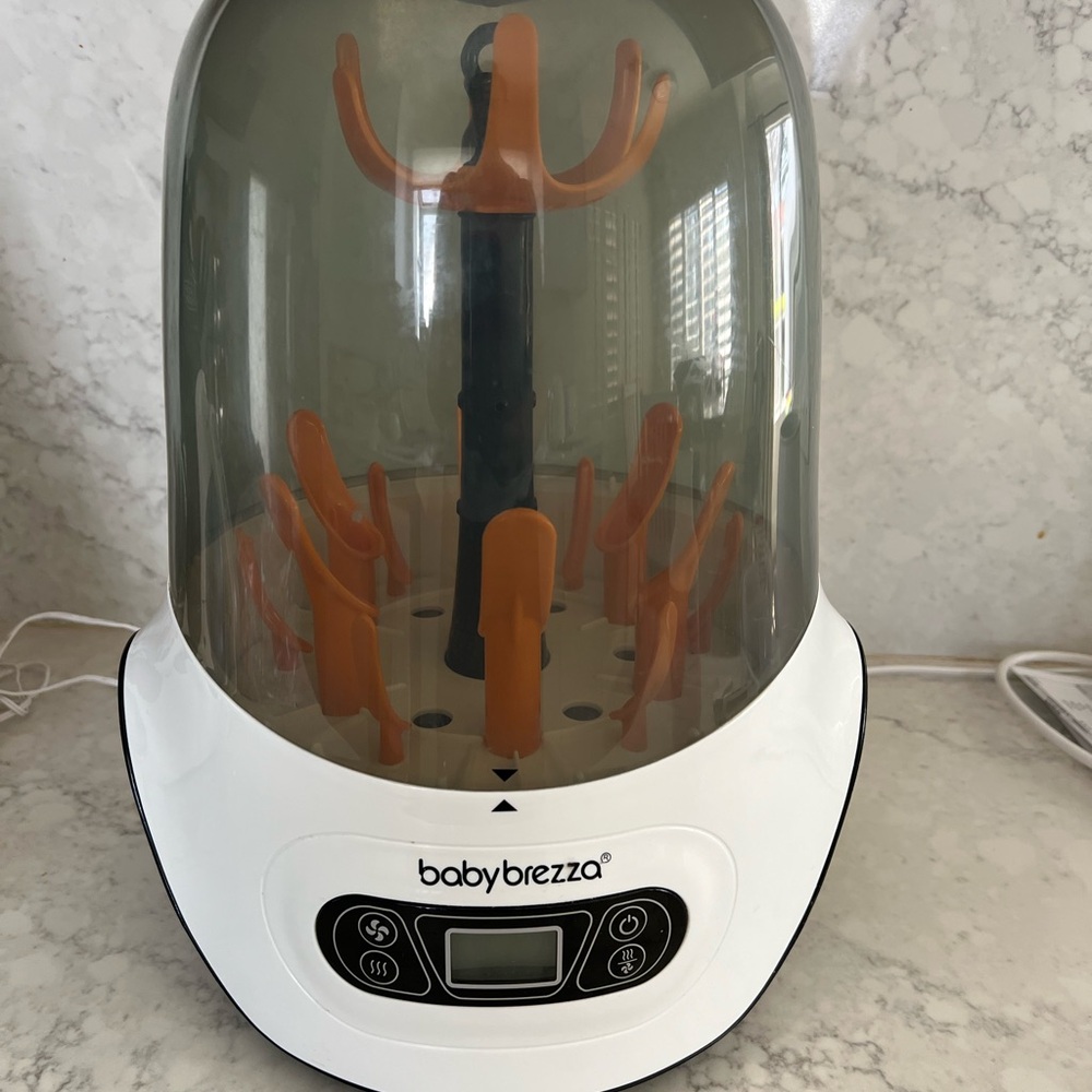 Baby Brezza White and Orange Bottle Sterilizer